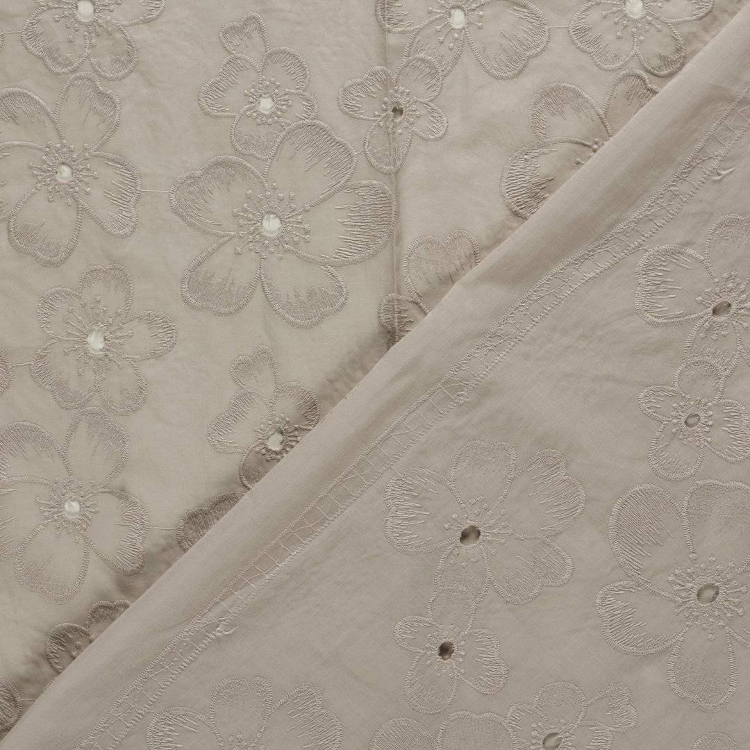 Bumbac brodat Flower Beige