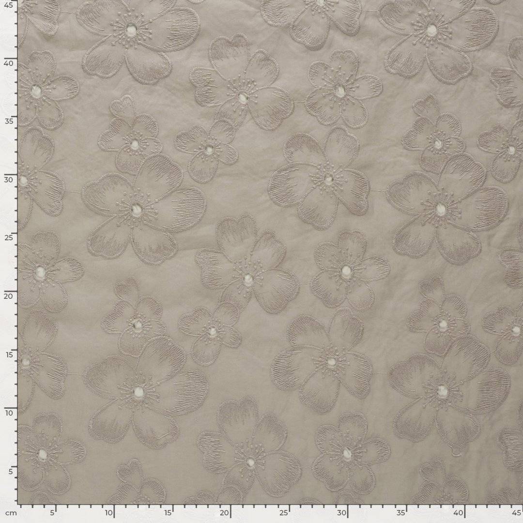 Bumbac brodat Flower Beige