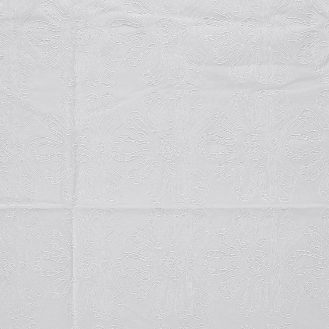 Bumbac brodat Flower White