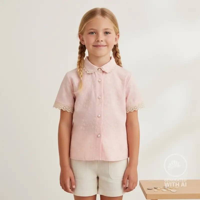 Bumbac brodat Flowers Baby Rose