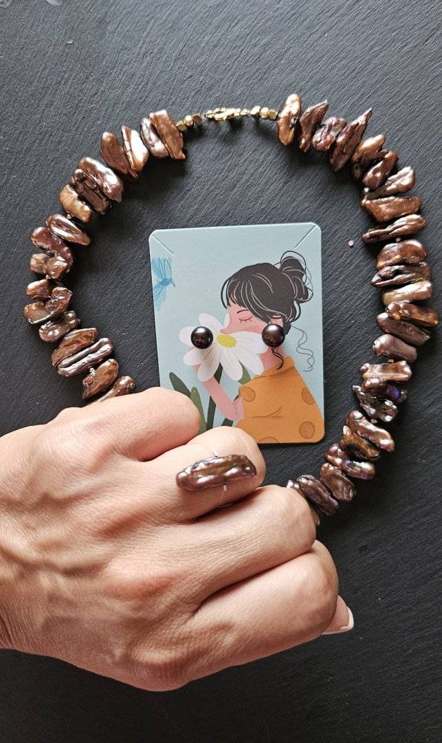 Colier perle  Baroque Brown