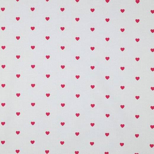 Fine Poplin Hearts Fuxia