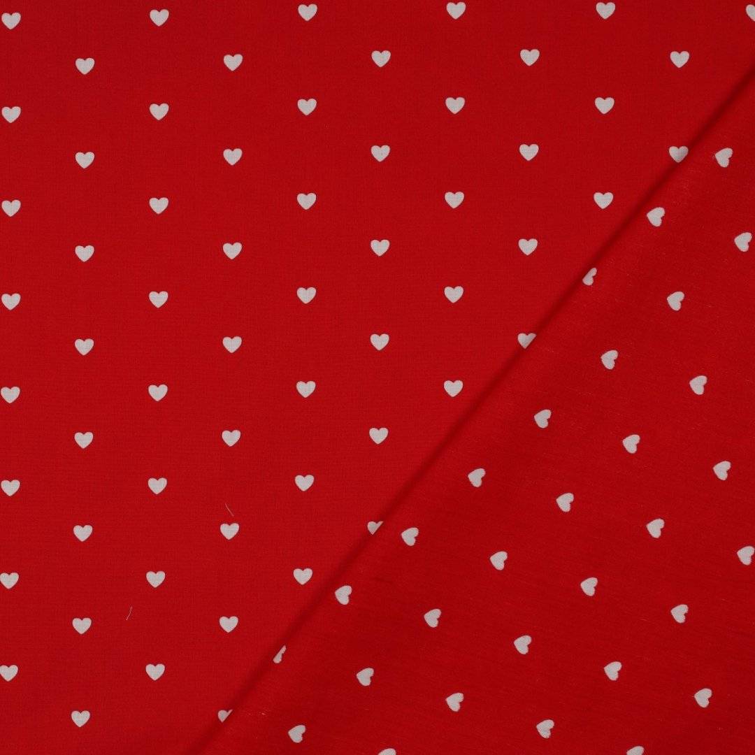 Fine Poplin Hearts Red