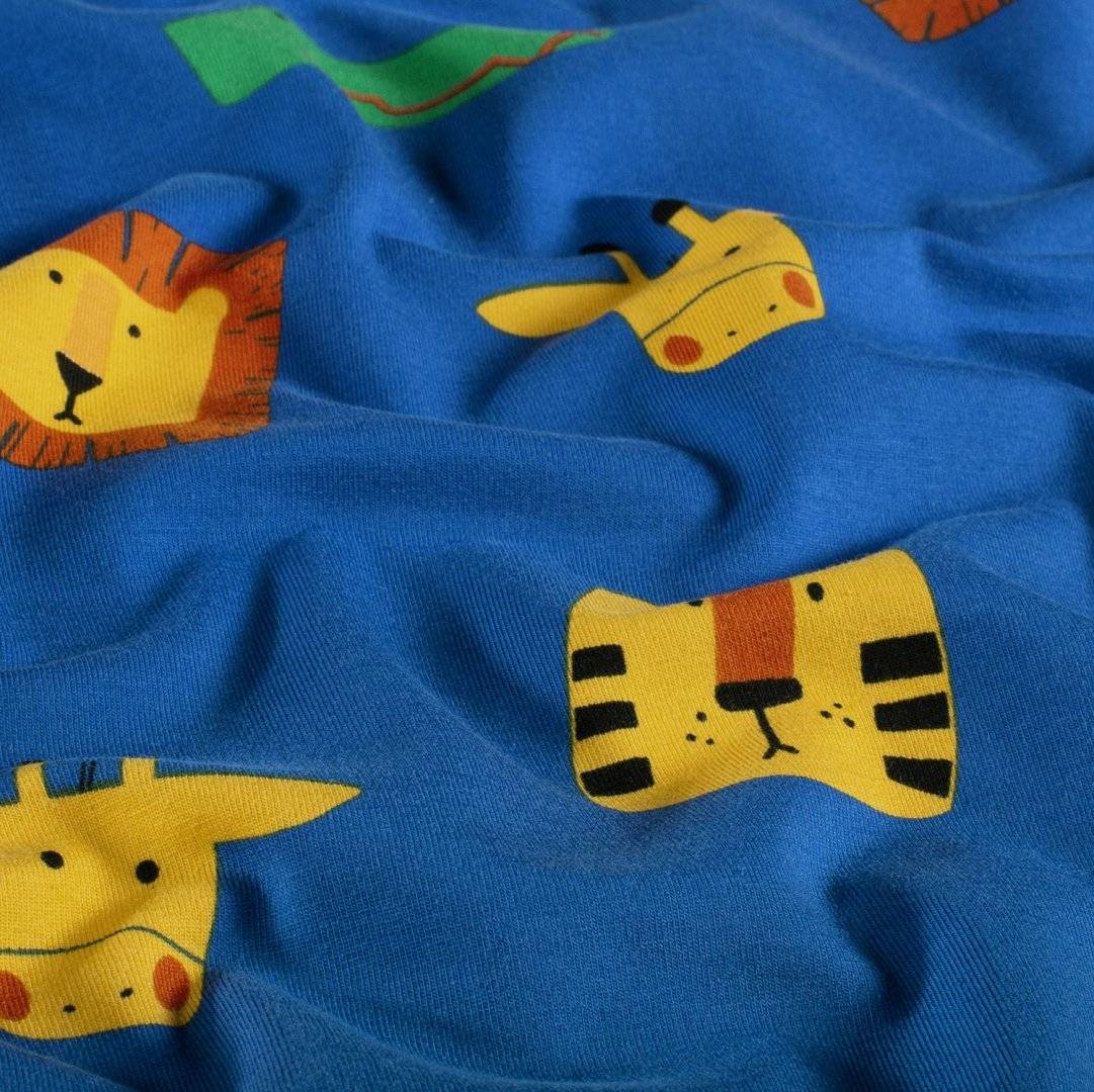 Jersey elastic Animals Cobalt