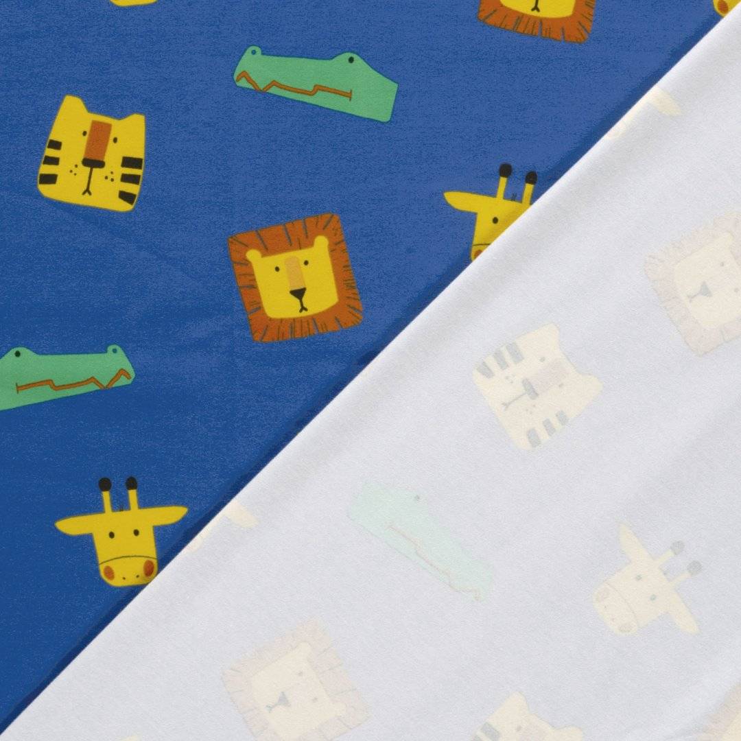 Jersey elastic Animals Cobalt