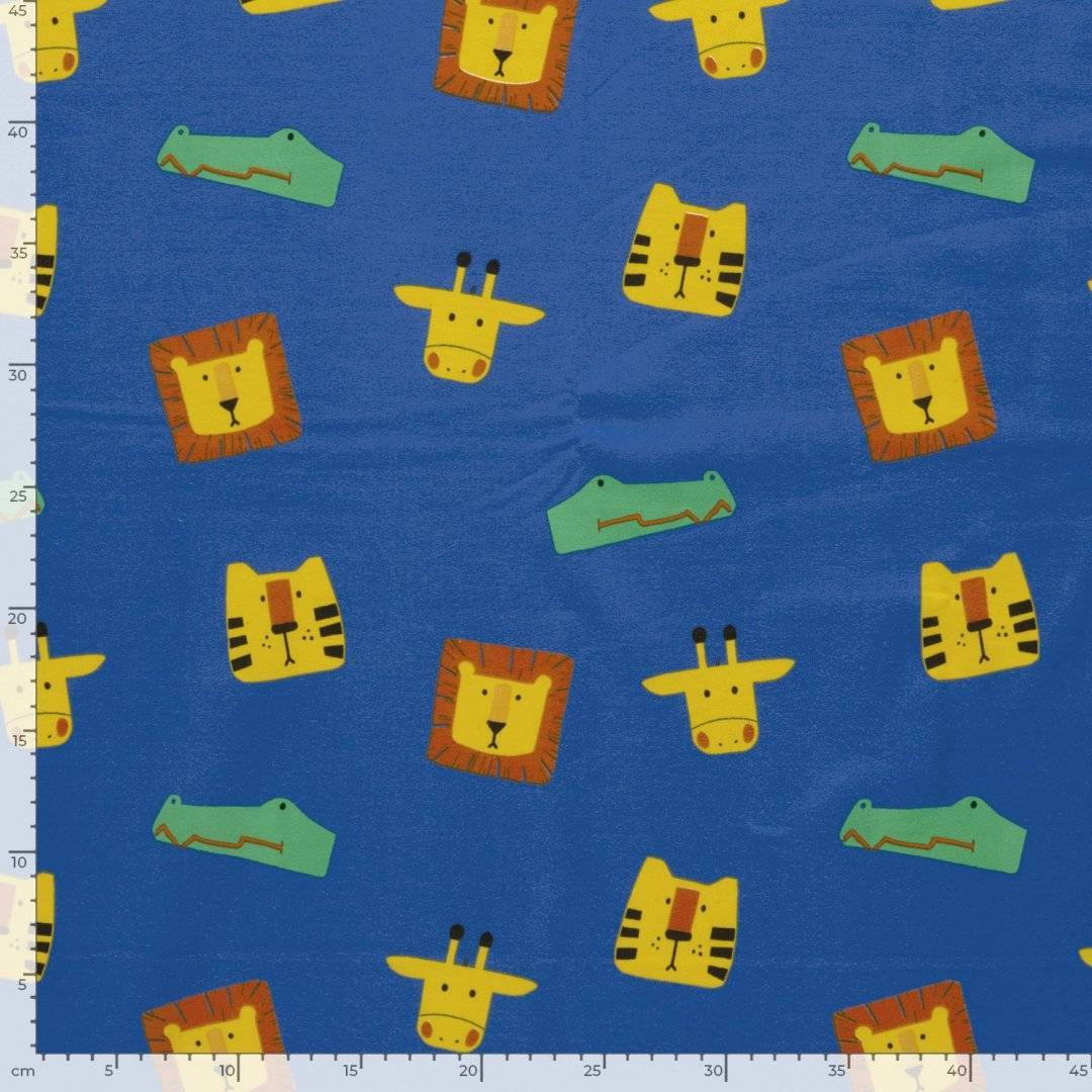 Jersey elastic Animals Cobalt