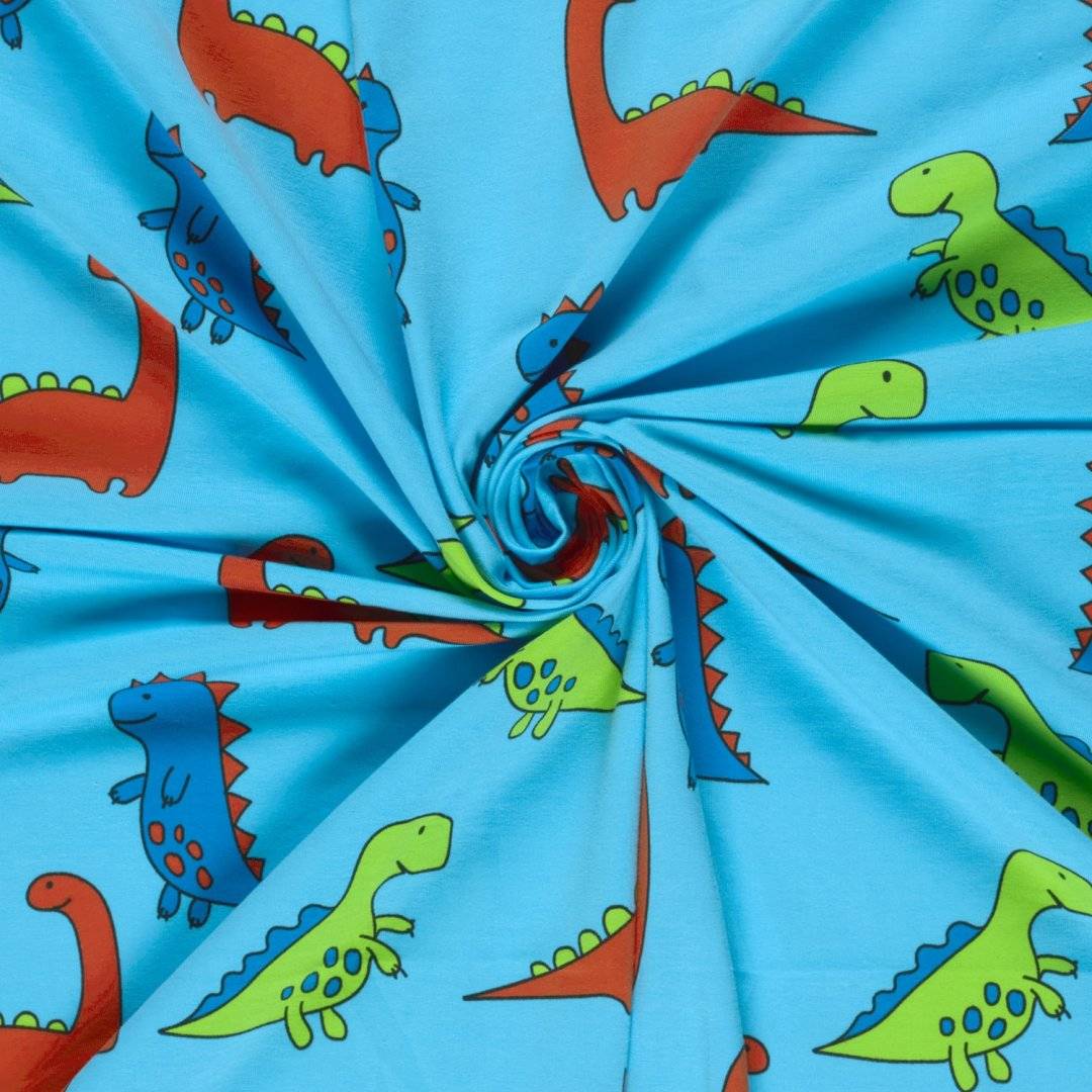 Jersey elastic Dino Aqua