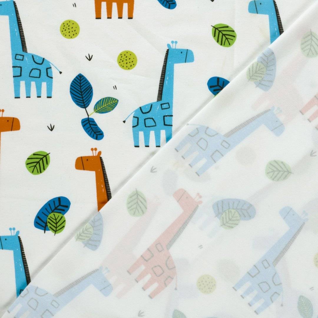 Jersey elastic Giraffes Off White