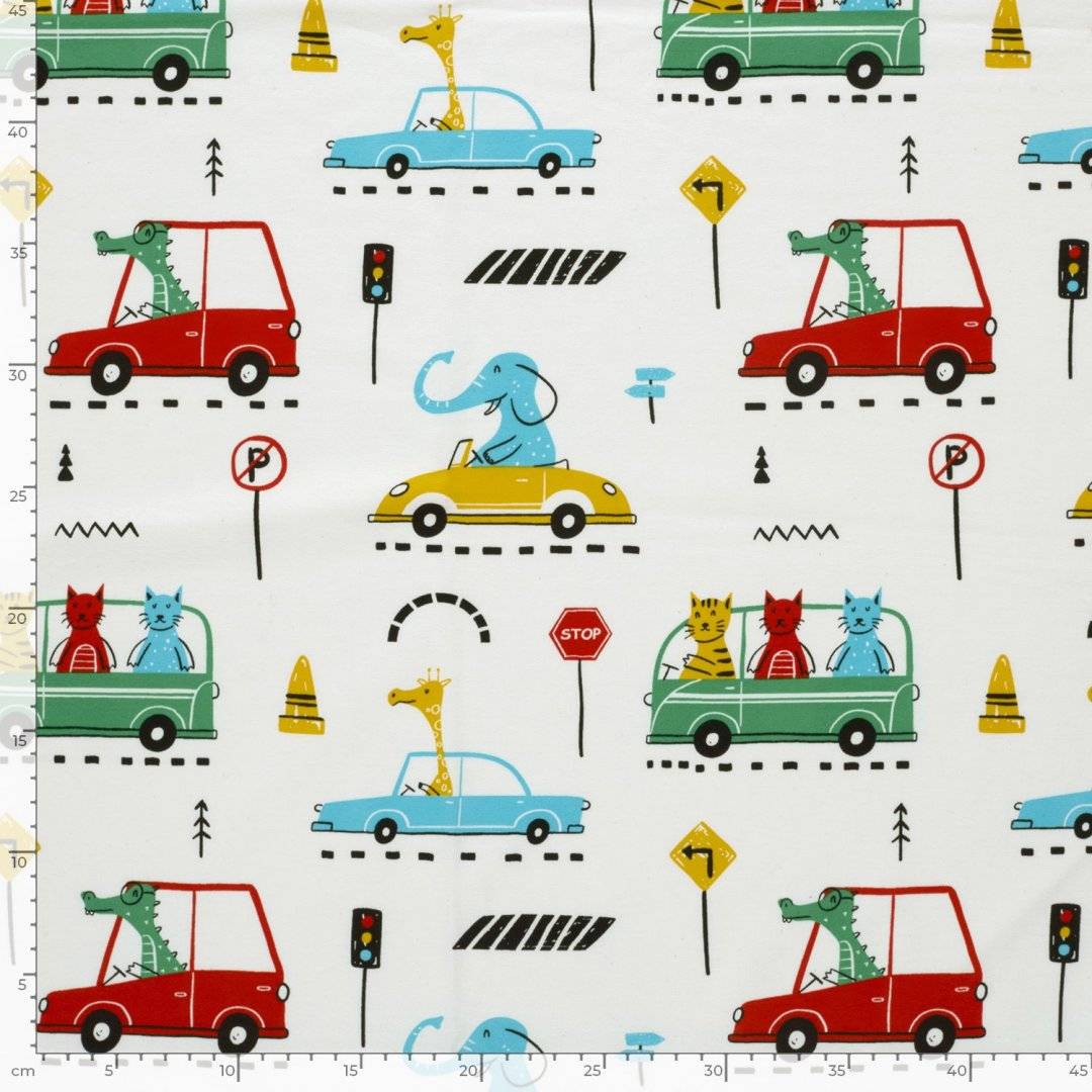 Jersey elastic Cars Animals