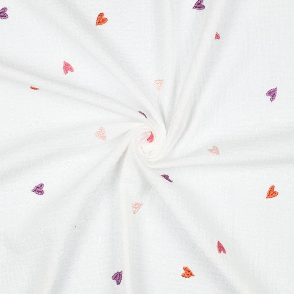 Muselina Brodata  Hearts