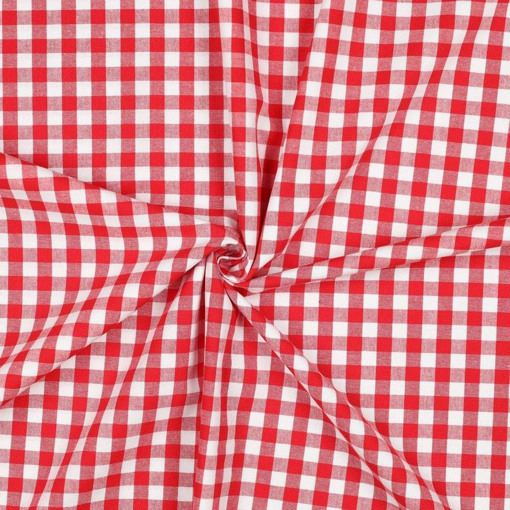 Poplin Checks Red