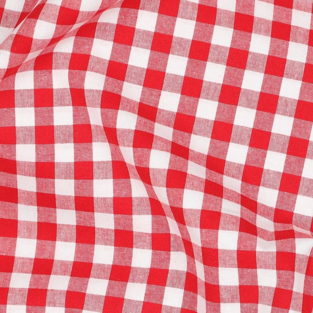 Poplin Checks Red