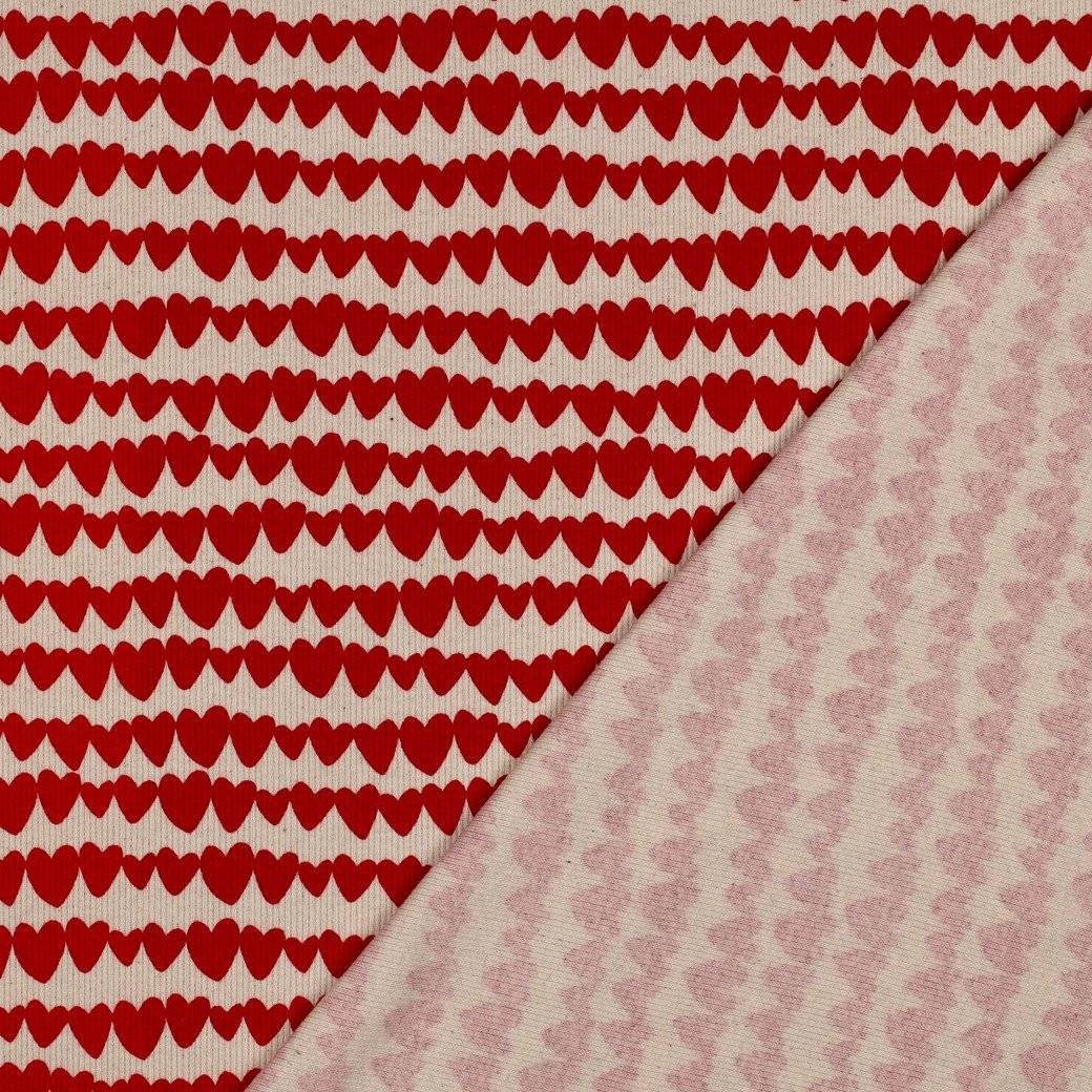 Rib Jersey GOTS Hearts