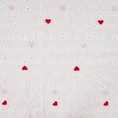 Bumbac brodat Red Hearts