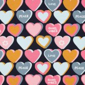 French Terry Hearts Navy