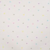 Jersey elastic Hearts White
