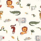 Poplin Safari Animals